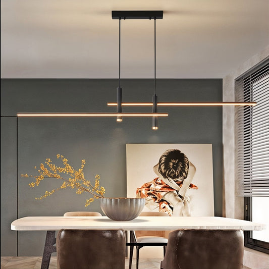 Modern LED Linear Pendant Light with Adjustable Height