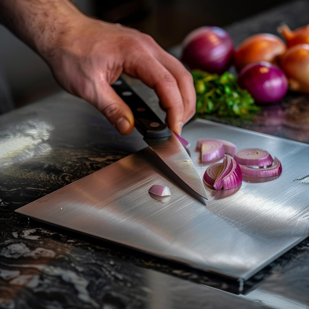 Premium Antibacterial Knife-Friendly Stainless Steel Cutting Board