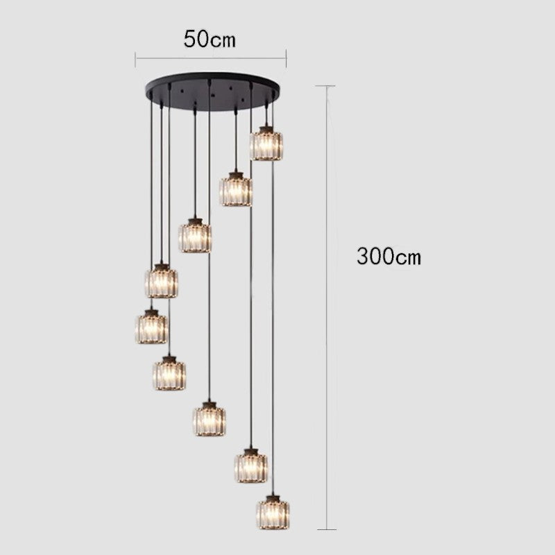 Vintage Crystal Staircase Chandelier