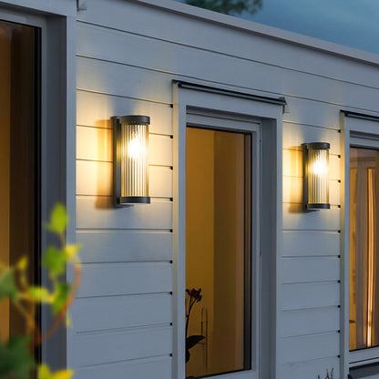 Solar Powered Wall Lamp with Metal and Glass Body