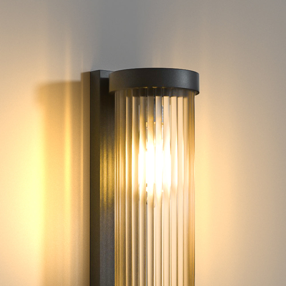 Solar Powered Wall Lamp with Metal and Glass Body
