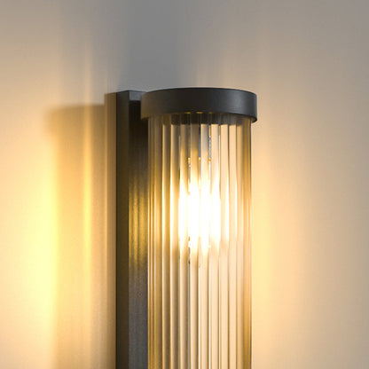 Solar Powered Wall Lamp with Metal and Glass Body