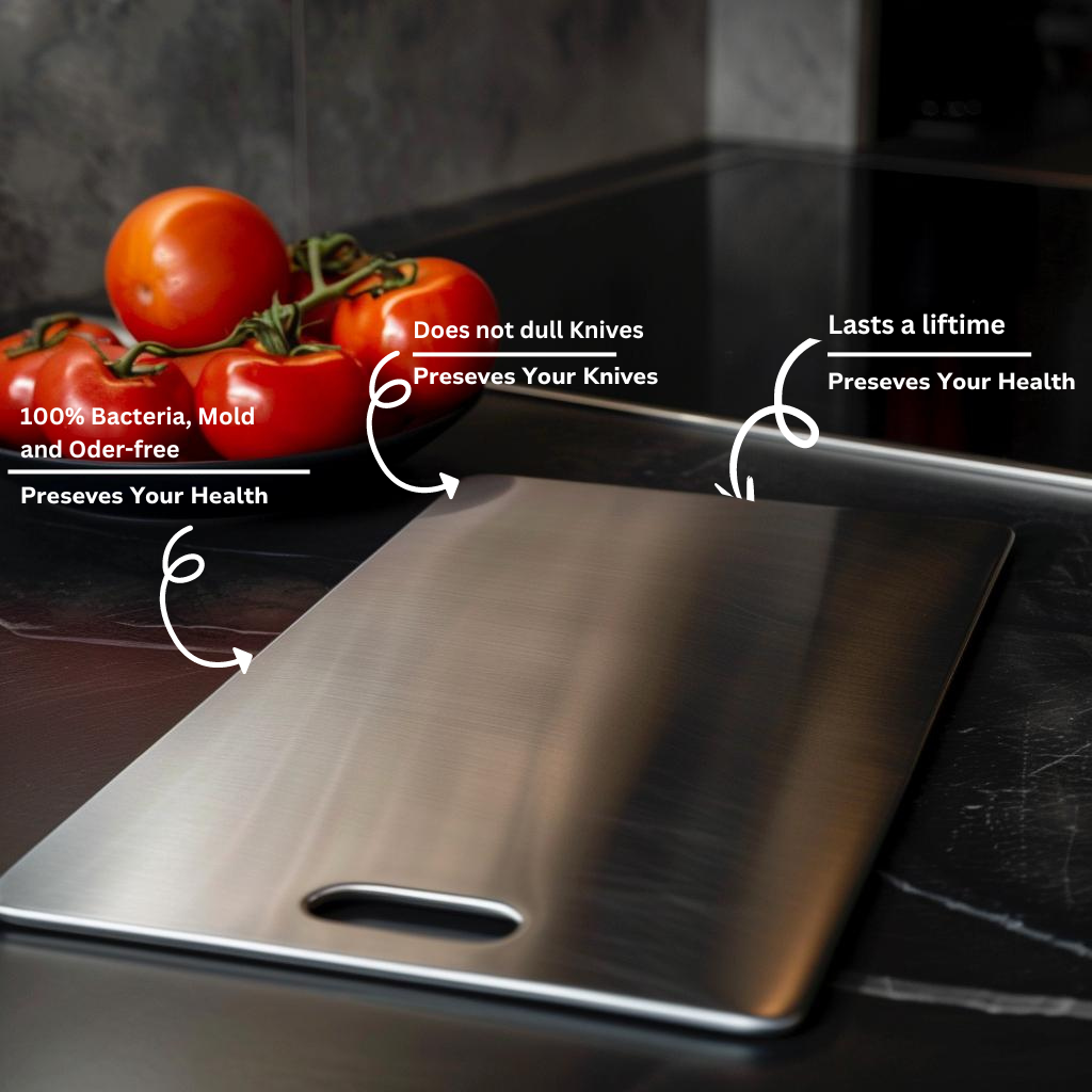 Premium Antibacterial Knife-Friendly Stainless Steel Cutting Board
