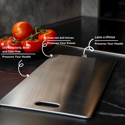 Premium Antibacterial Knife-Friendly Stainless Steel Cutting Board