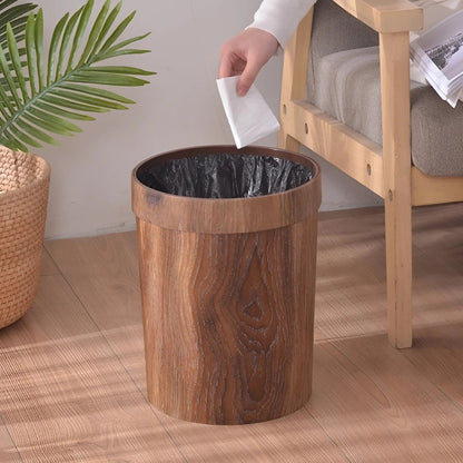 Minimalist Wooden Garbage Bin for Home
