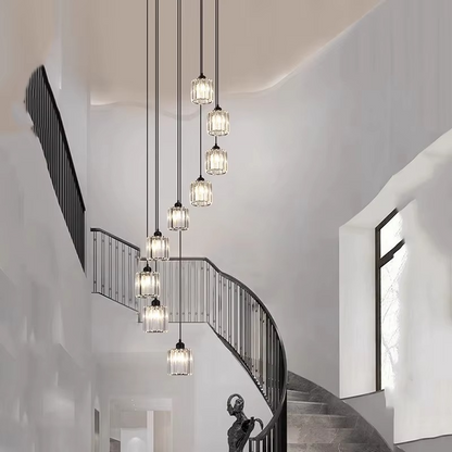 Vintage Crystal Staircase Chandelier