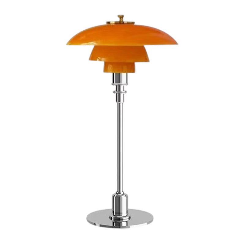 Amber Glass Table Lamp with Scandinavian Style