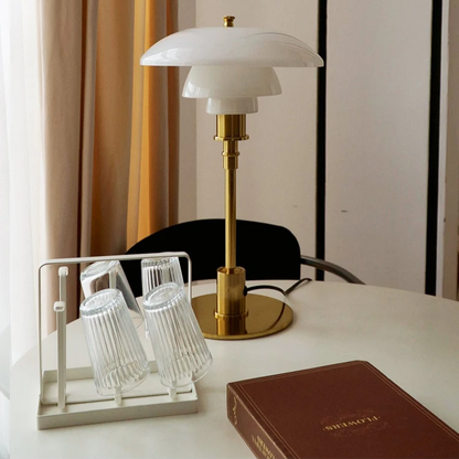 Amber Glass Table Lamp with Scandinavian Style