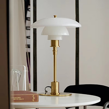Amber Glass Table Lamp with Scandinavian Style
