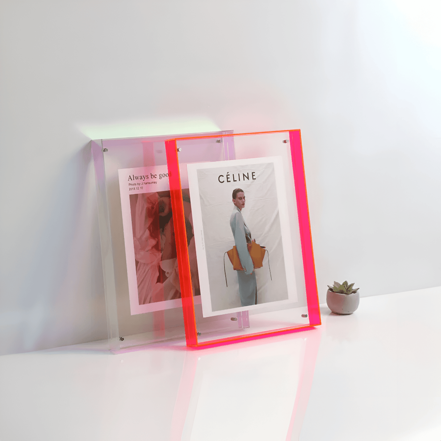 Coloured Transparent Acrylic Picture Frame for Displays
