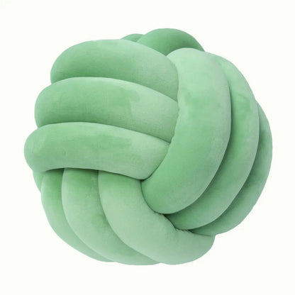 Decorative Knotted Suede-Effect Ball Cushion Pillow