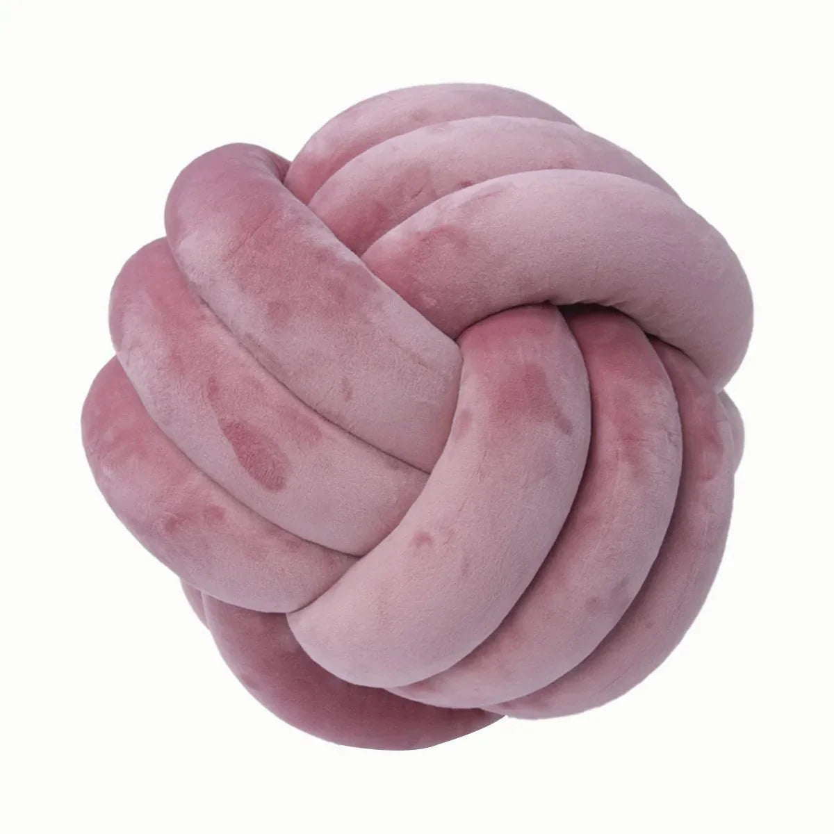 Decorative Knotted Suede-Effect Ball Cushion Pillow