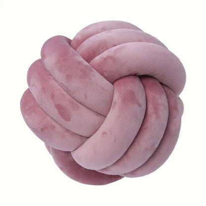 Decorative Knotted Suede-Effect Ball Cushion Pillow
