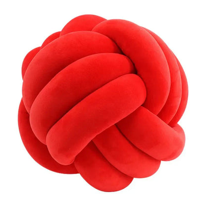 Decorative Knotted Suede-Effect Ball Cushion Pillow