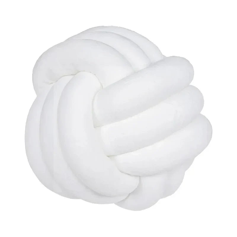 Decorative Knotted Suede-Effect Ball Cushion Pillow