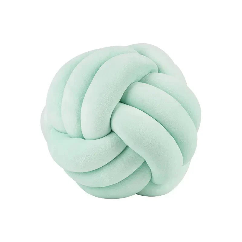 Decorative Knotted Suede-Effect Ball Cushion Pillow