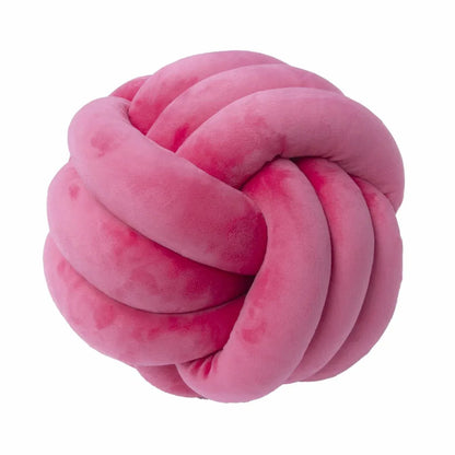 Decorative Knotted Suede-Effect Ball Cushion Pillow