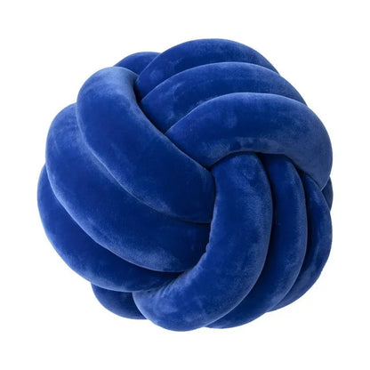 Decorative Knotted Suede-Effect Ball Cushion Pillow