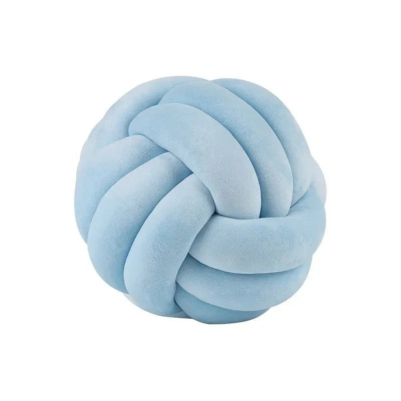 Decorative Knotted Suede-Effect Ball Cushion Pillow