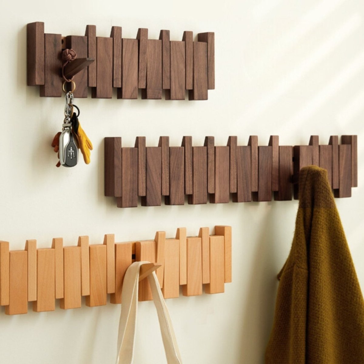 Handcrafted Wooden Piano Coatrack