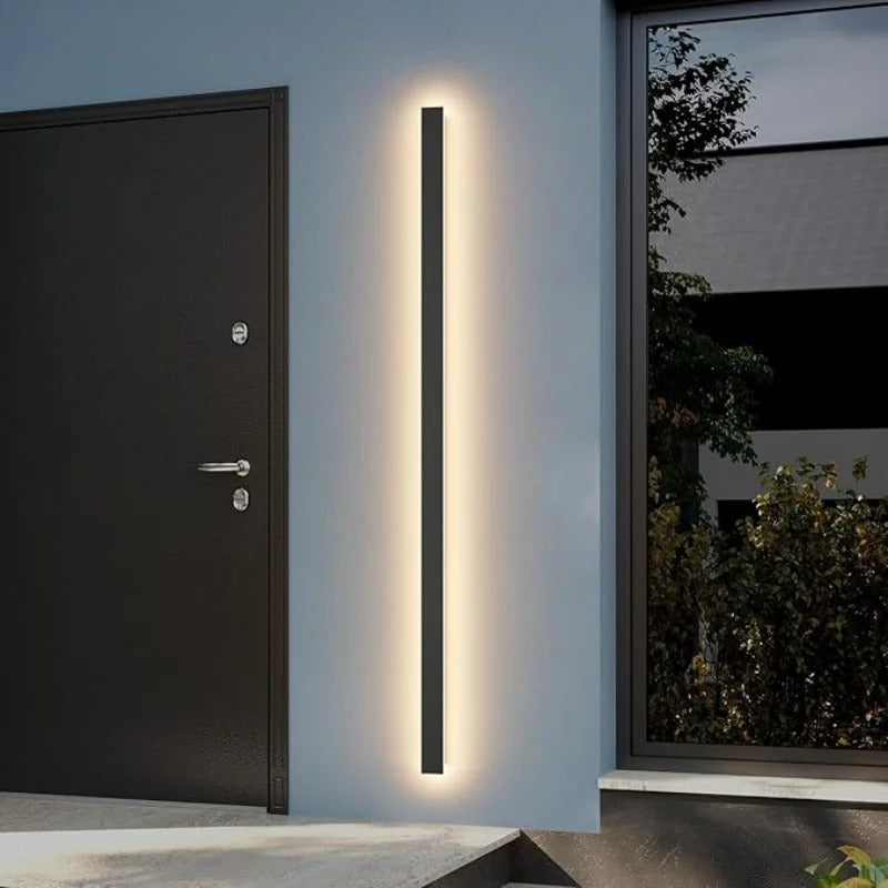 Linear Black Minimalist Dimmable Led Outdoor Wall Light IP65