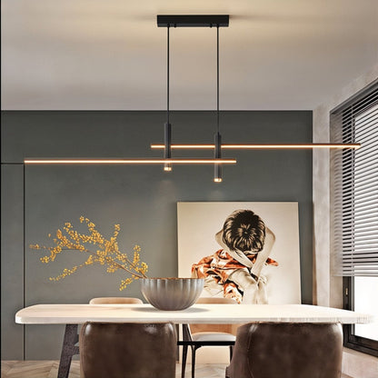 Modern LED Linear Pendant Light with Adjustable Height