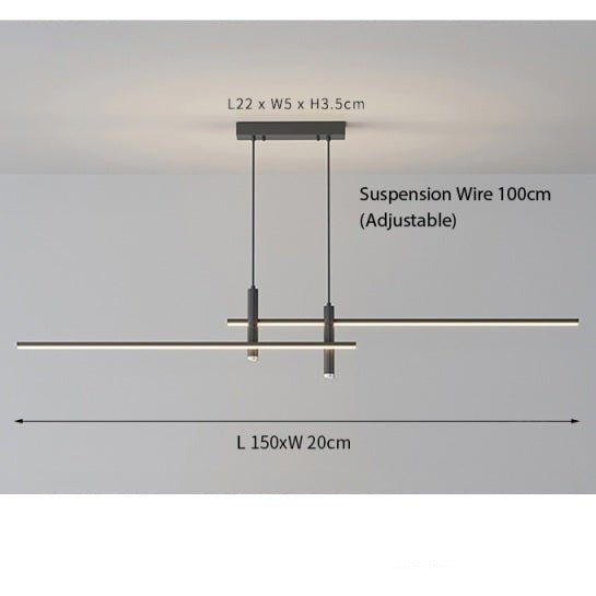 Modern LED Linear Pendant Light with Adjustable Height
