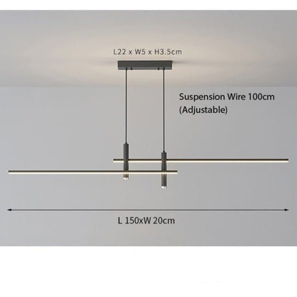 Modern LED Linear Pendant Light with Adjustable Height