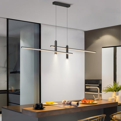 Modern LED Linear Pendant Light with Adjustable Height
