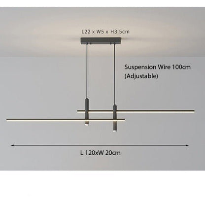 Modern LED Linear Pendant Light with Adjustable Height