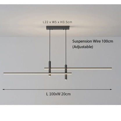 Modern LED Linear Pendant Light with Adjustable Height