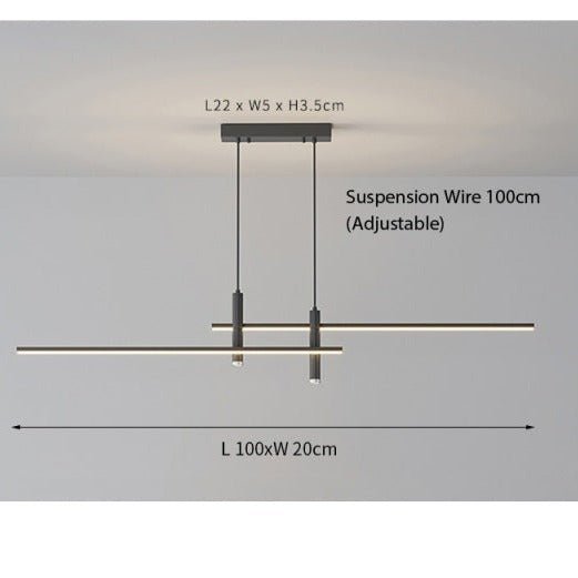 Modern LED Linear Pendant Light with Adjustable Height