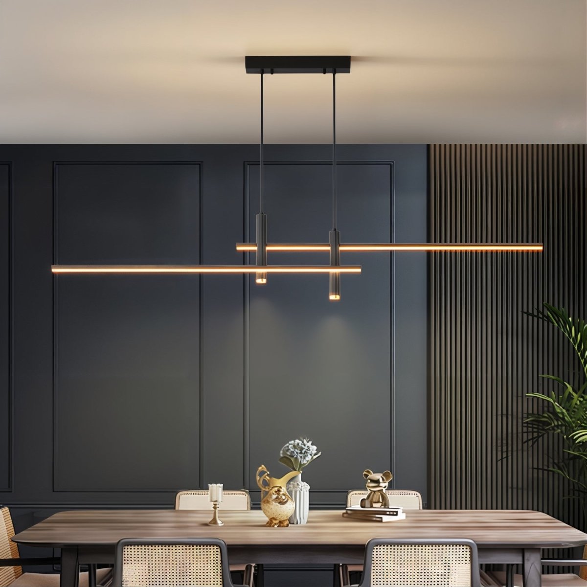 Modern LED Linear Pendant Light with Adjustable Height