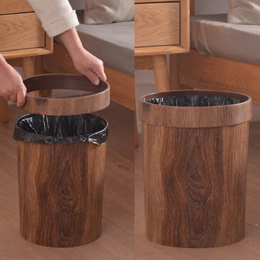 Minimalist Wooden Garbage Bin for Home