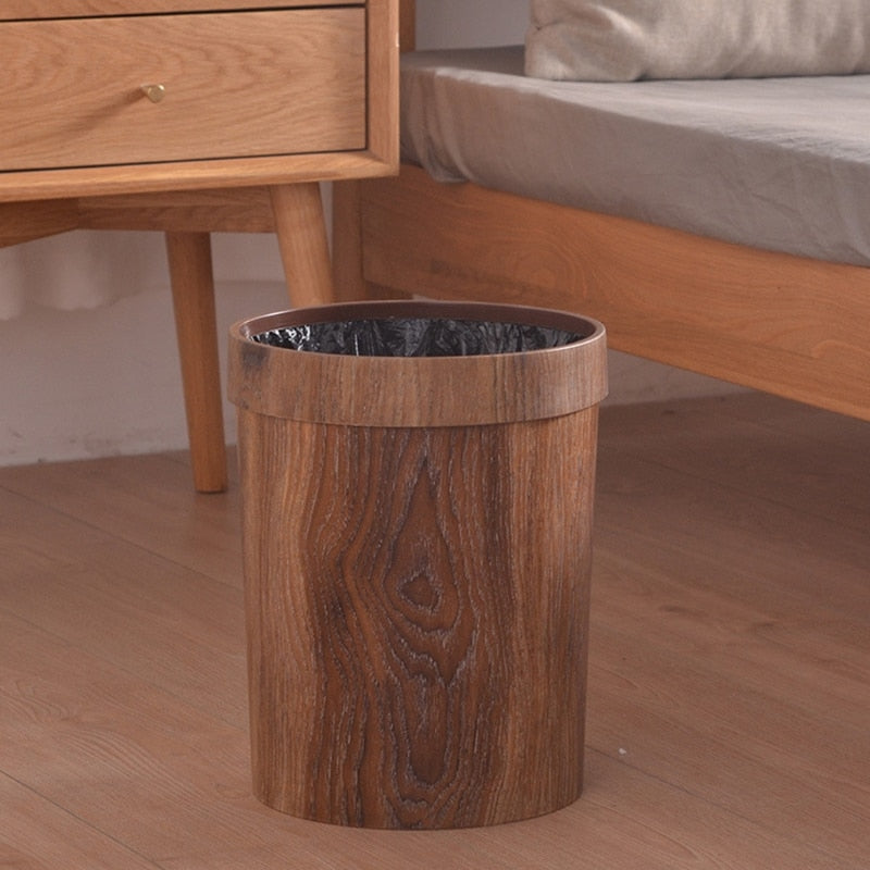 Minimalist Wooden Garbage Bin for Home